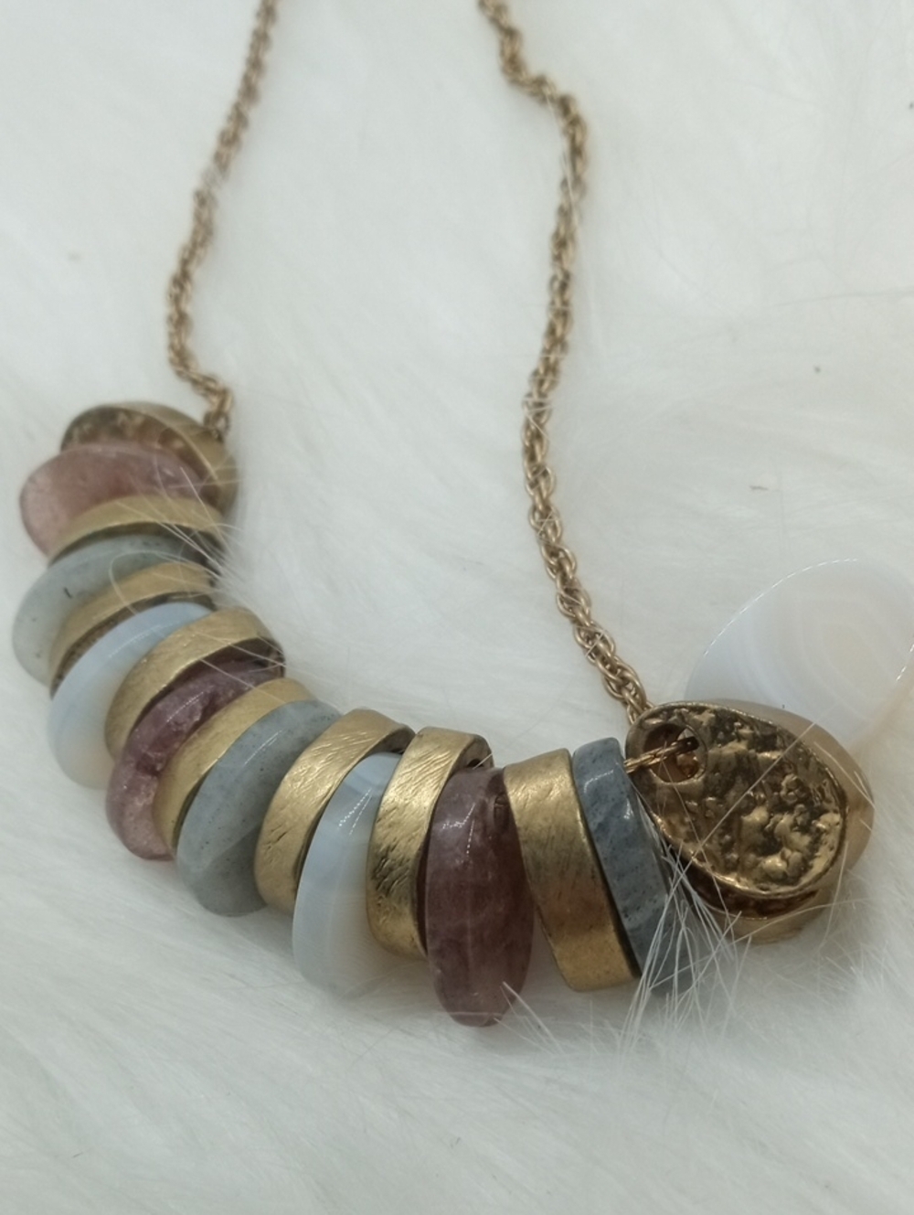 LOFT DISC MIXED MEDIA NECKLACE - Picture 7 of 8